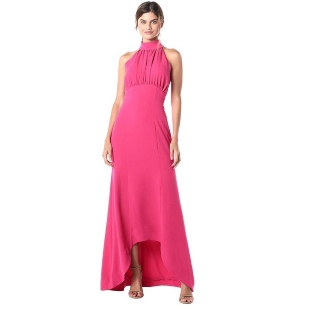 C/meo Collective Fuchsia Halter Empire Hi-lo Dress